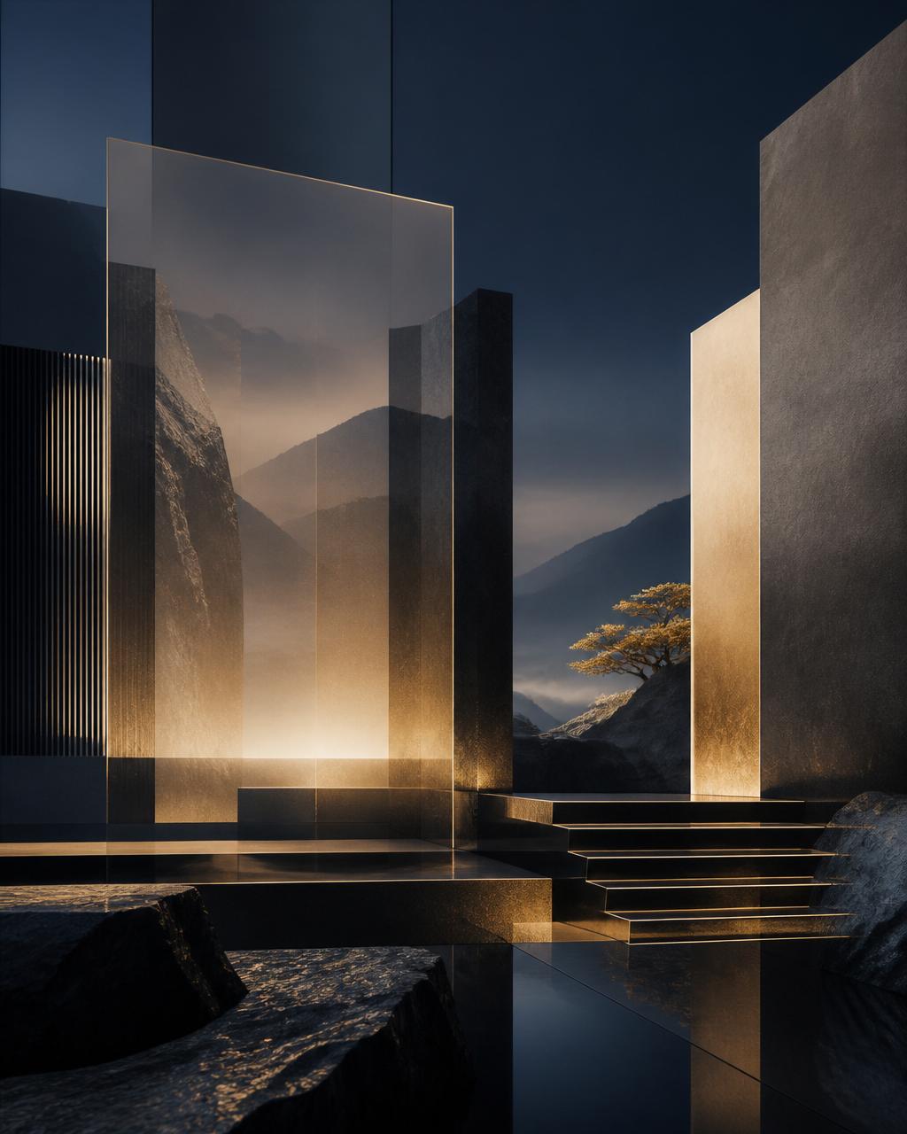 Abstract architectural composition representing structure, continuity, and coordination for complex family wealth.