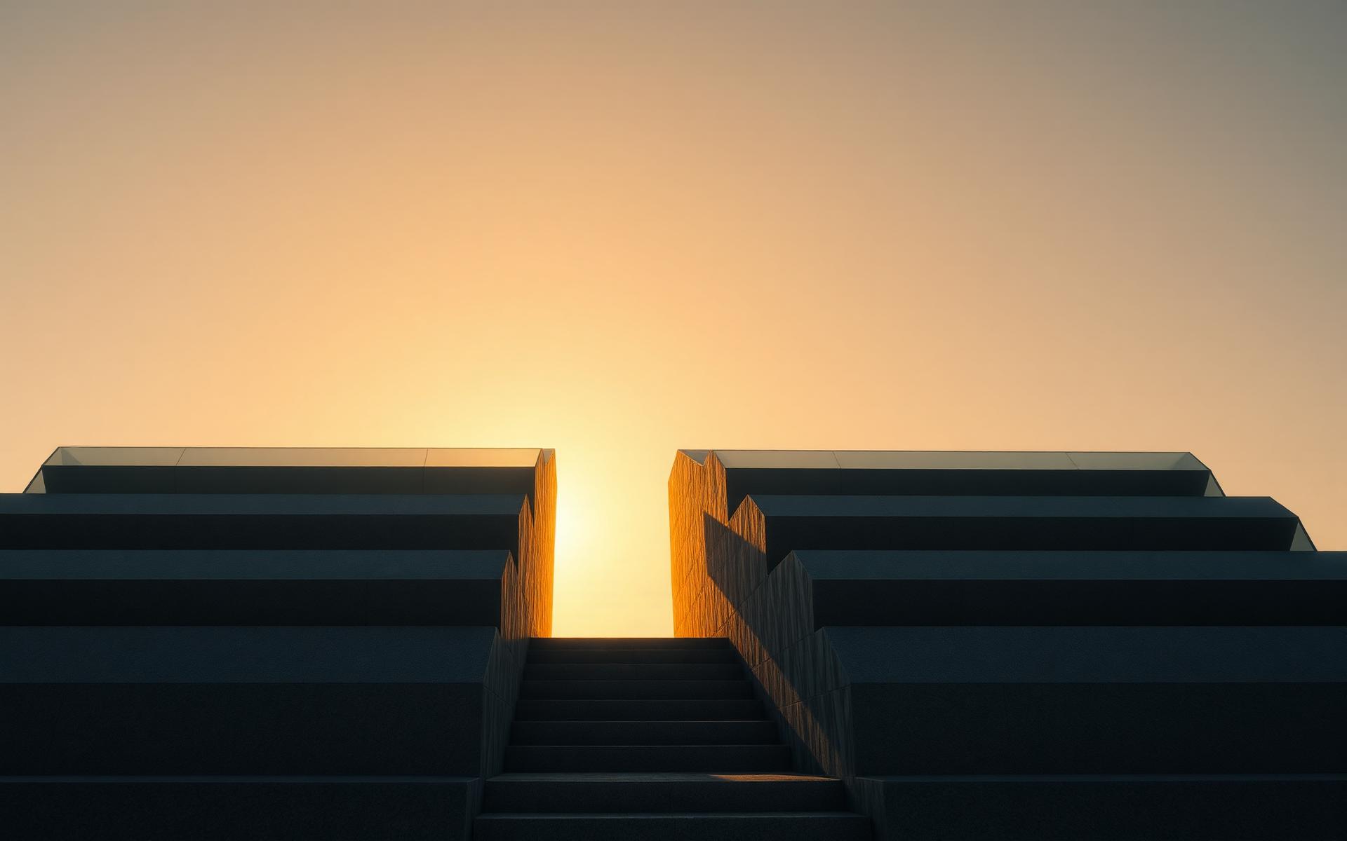 Abstract architectural composition representing wealth creation, concentration, momentum, and long-term financial structure.