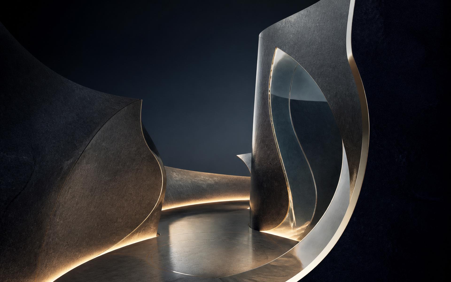 Abstract sculptural composition representing clarity, agency, transition, and long-term financial structure.